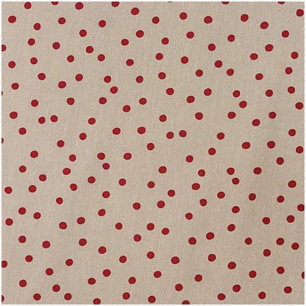 Rico Design Stoff Punkte natur-rot 140cm breit