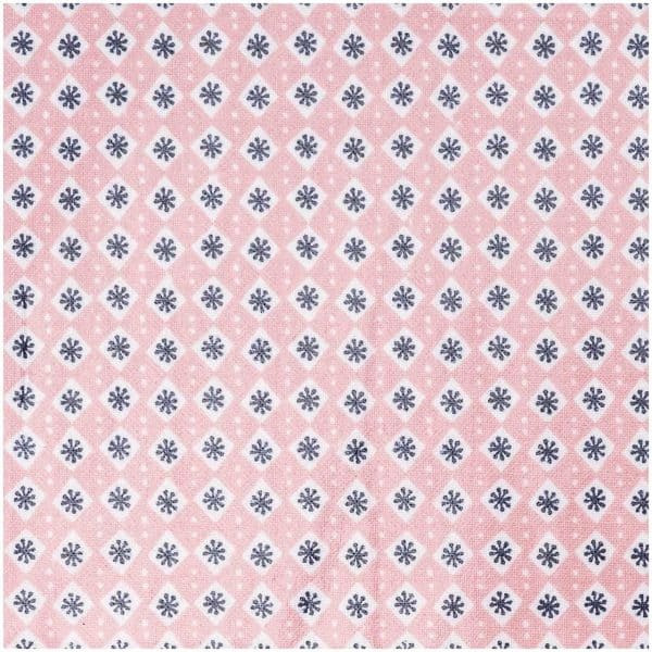 Rico Design Druckstoff Rautenmuster blassrosa 140cm beschichtet