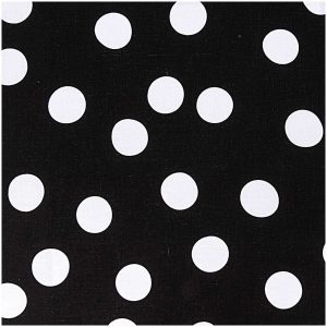 Rico Design Stoff schwarz Punkte groß weiß 140cm