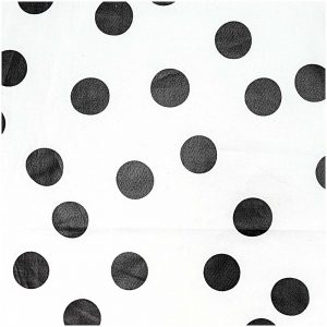 Rico Design Stoff Punkte groß weiß-schwarz 140cm beschichtet