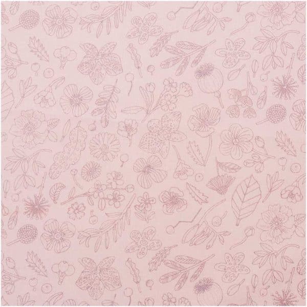 Rico Design Druckstoff Hygge Blumen rosa-metallic 140cm