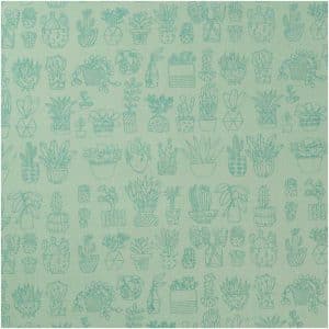 Rico Design Druckstoff Hygge Kakteen mint-metallic 140cm