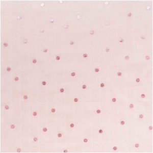 Rico Design Musselin-Druckstoff Hygge Punkte rosa Hot Foil 140cm