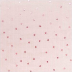 Rico Design Musselin-Druckstoff Hygge Punkte rosa Hot Foil 140cm