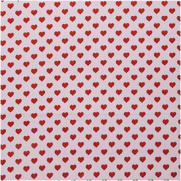 Rico Design Druckstoff Herzen flieder-rot 140cm
