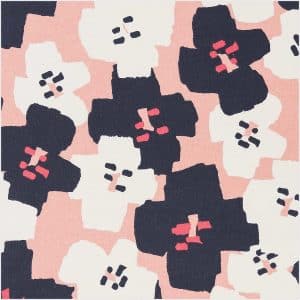Rico Design Druckstoff Okina Hana Blumen pink-schwarz 140cm beschichtet