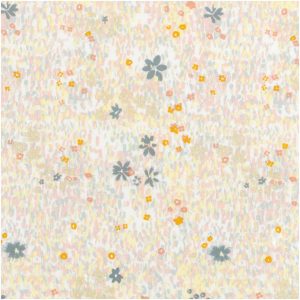 Rico Design Druckstoff Crafted Nature Blumenwiese grau metallic 140cm