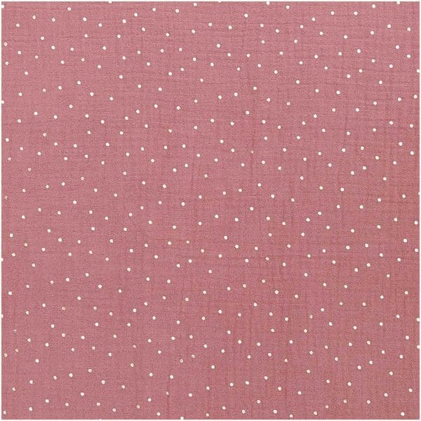 Rico Design Krinkelmusselin-Druckstoff altrosa Hot Foil 50x130cm