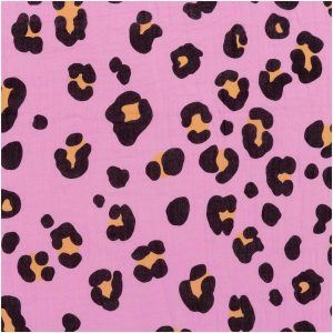 Rico Design Stoffabschnitt Krinkelmusselin Acid Leo pink 50x130cm