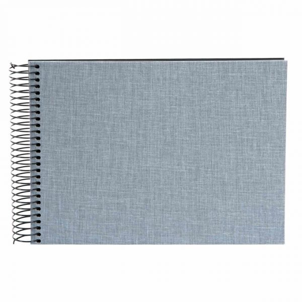 goldbuch Spiralalbum 24x17cm Leinen 40 schwarze Seiten blaugrau