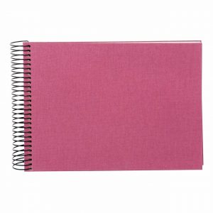 goldbuch Spiralalbum 24x17cm Leinen 40 weiße Seiten fuchsia