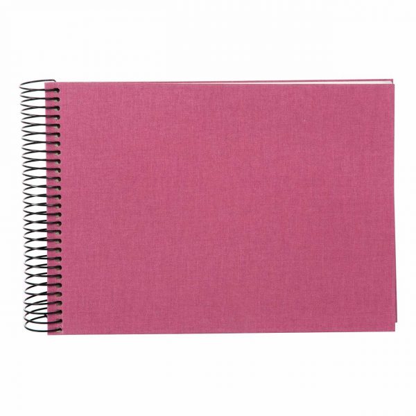 goldbuch Spiralalbum 24x17cm Leinen 40 weiße Seiten fuchsia