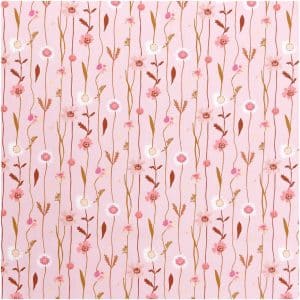 Rico Design Stoffabschnitt Druckstoff Wildblumen rosa 50x140cm