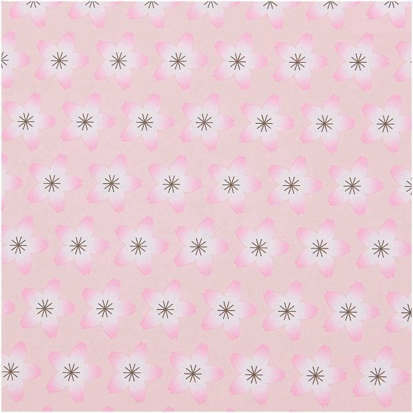 Rico Design Stoffabschnitt Baumwoll-Popelin rosa Kirschblüten 50x140cm