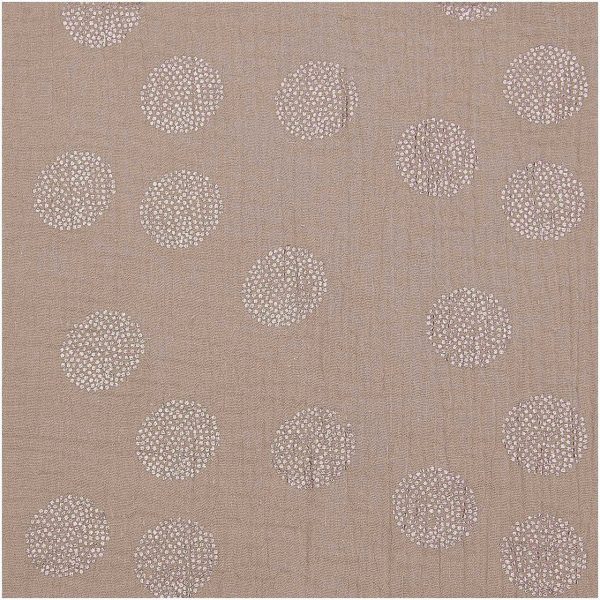 Rico Design Stoffabschnitt Krinkelmusselin taupe 50x140cm Hot Foil