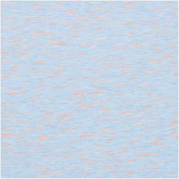 Rico Design Stoffabschnitt Jersey rauchblau-neonorange 80x100cm
