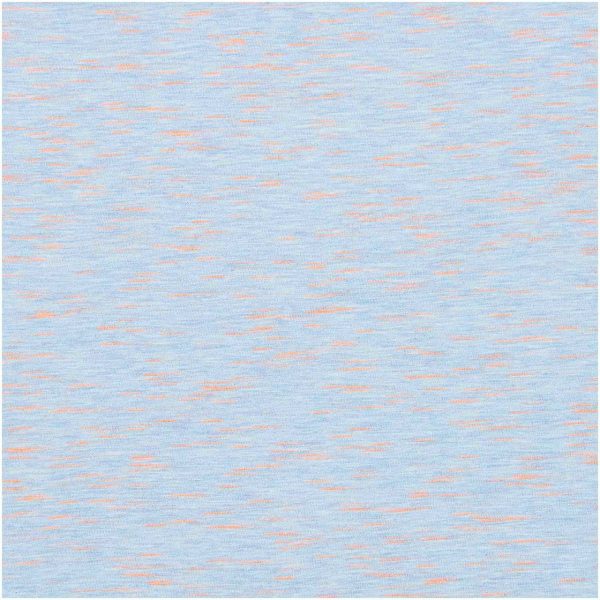 Rico Design Stoffabschnitt Jersey rauchblau-neonorange 80x100cm