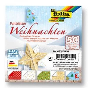 folia Faltblätter Weihnachten 10x10cm 50 Blatt