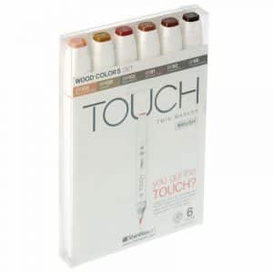 TOUCH Twin Brush Marker Wood Colors 6er Set