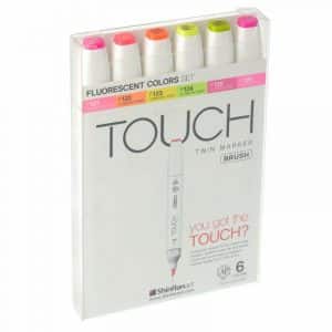 TOUCH Twin Brush Marker Flourescent 6er Set