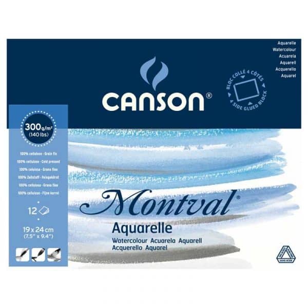 Canson Montval Aquarell Block 12 Blatt 19x24 cm