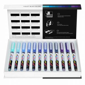 karin PIGMENT Deco Brush Marker Violet-Blue Colors Set 12 Farben