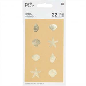 Paper Poetry Sticker Muscheln 4 Blatt