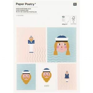 Paper Poetry Postkartenblock Matrosen 10 Stück