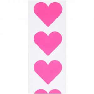 Paper Poetry Sticker Herzen 5cm 120 Stück auf der Rolle neonpink