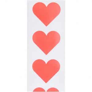 Paper Poetry Sticker Herzen 5cm 120 Stück auf der Rolle neonrot