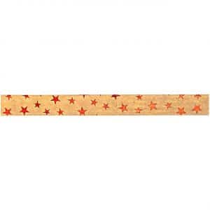 GOLDINA Packpapier-Ringelband hellbraun-rot 10mm 12m Hot Foil