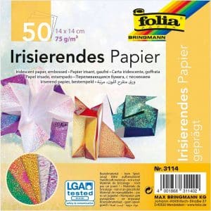 folia Faltblätter irisierend 14x14cm 50 Blatt