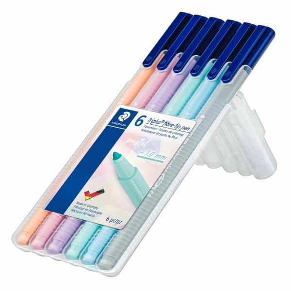 STAEDTLER 323 Fasermaler Triplus 6 Stück pastell