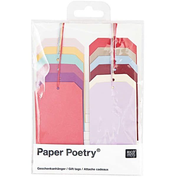 Paper Poetry Geschenkanhänger mehrfarbig 12 Stück