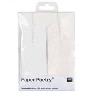 Paper Poetry Geschenkanhänger weiß-ecru 12 Stück