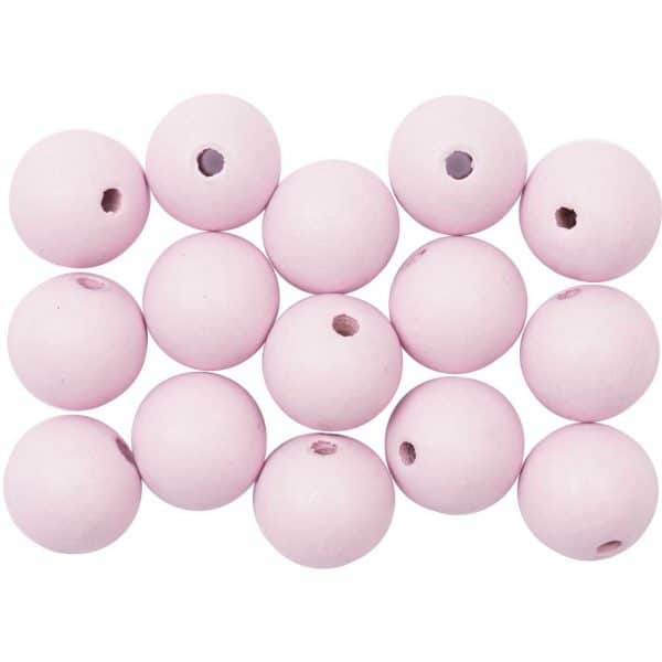 Rico Design Holzkugeln speichelecht 12mm 15 Stück rosa