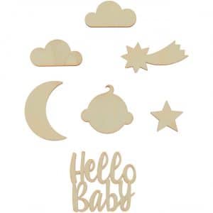 Made by Me Holzdeko Set Hello Baby 7-teilig