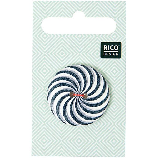 Rico Design Knopf mit Farbstrudel schwarz 3cm