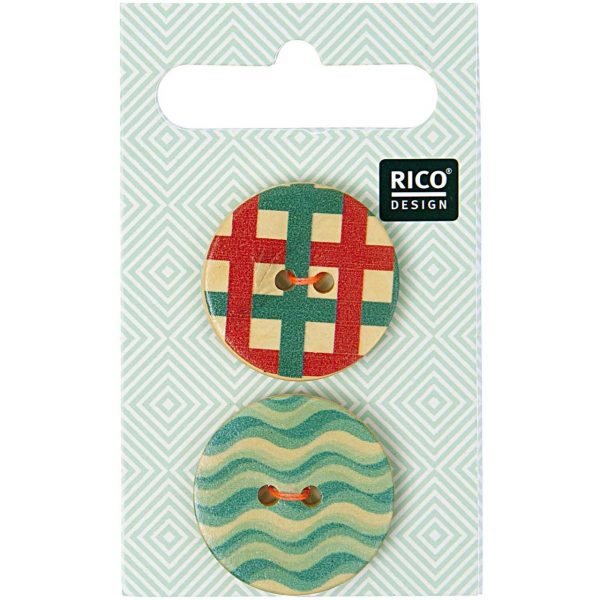 Rico Design Holzknopf grafisch 2