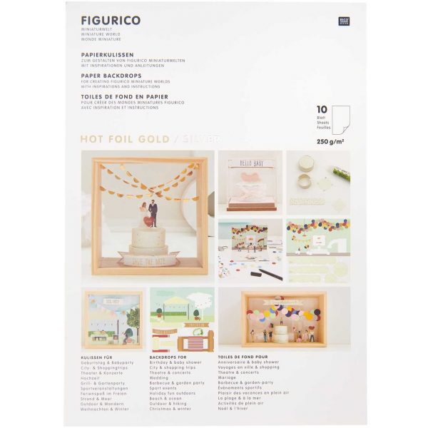 Rico Design Figurico Papierkulissen Block DIN A4 10 Blatt