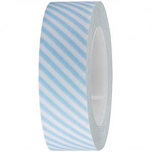 Rico Design Tape weiß-hellblau gestreift 15mm 10m