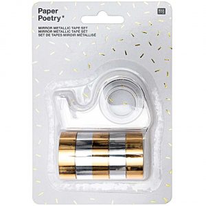 Paper Poetry Mirror Metallic Tape Set gold-silber 12mm 1