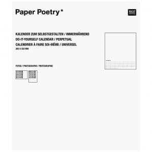 Paper Poetry Bastelkalender immerwährend weiß 30x35cm