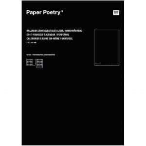Paper Poetry Bastelkalender immerwährend schwarz A4