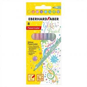 Eberhard Faber Glitter Fasermaler Pastell 8 Stück