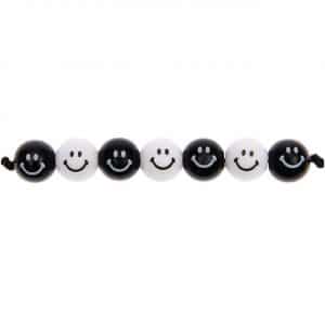 Rico Design Smiley® Originals Perlen rund schwarz-weiß 10mm 21 Stück