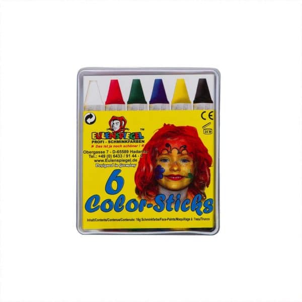 Eulenspiegel Schminkstifte Color-Sticks 6 Stück