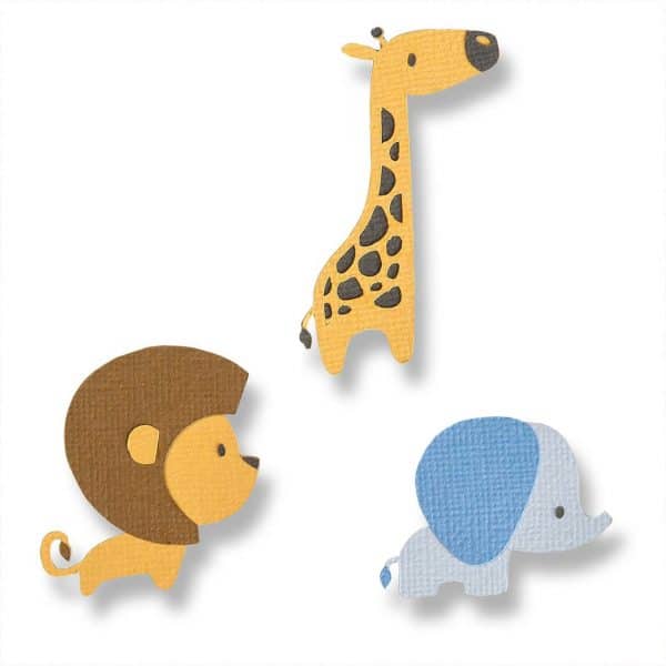 Sizzix Thinlits Die Set Baby Jungle Animals by Jordan Caderao