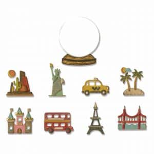 Sizzix Thinlits Die Set Tiny Travel Globe by Tim Holtz