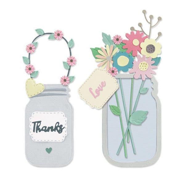 Sizzix Thinlits Die 17PK Jar Flowers by Lisa Jones